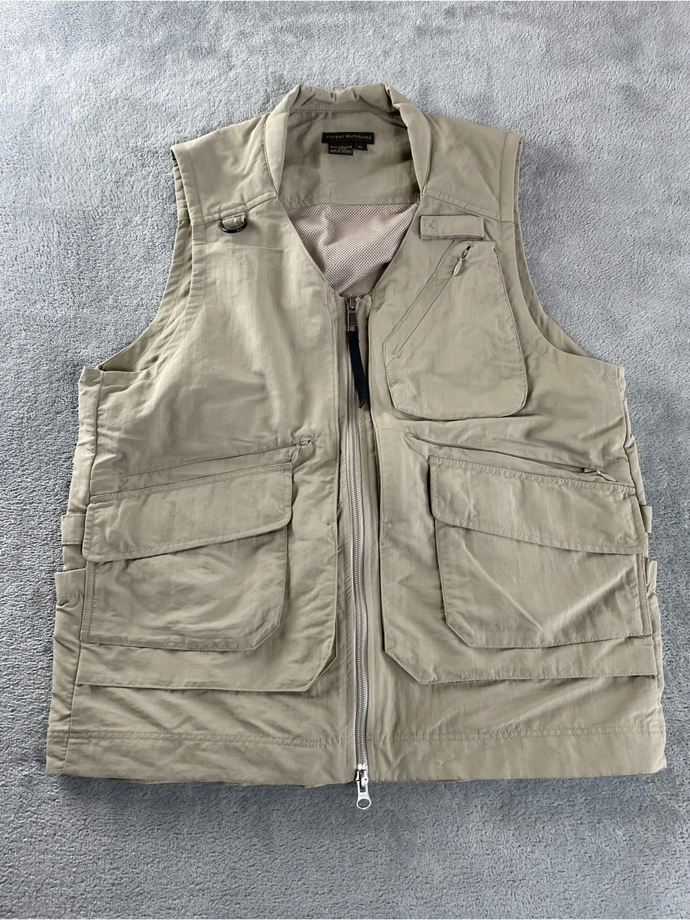 Royal Robbins Vest Men's M / S Fishing Hunting Field Utility Mesh Lined Khaki